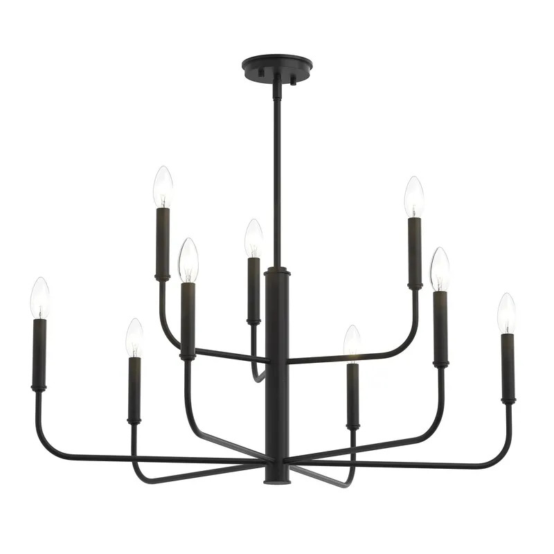 Reines Nine-Light Two-Tier Chandelier — Progress Lighting LED Linear Lights  