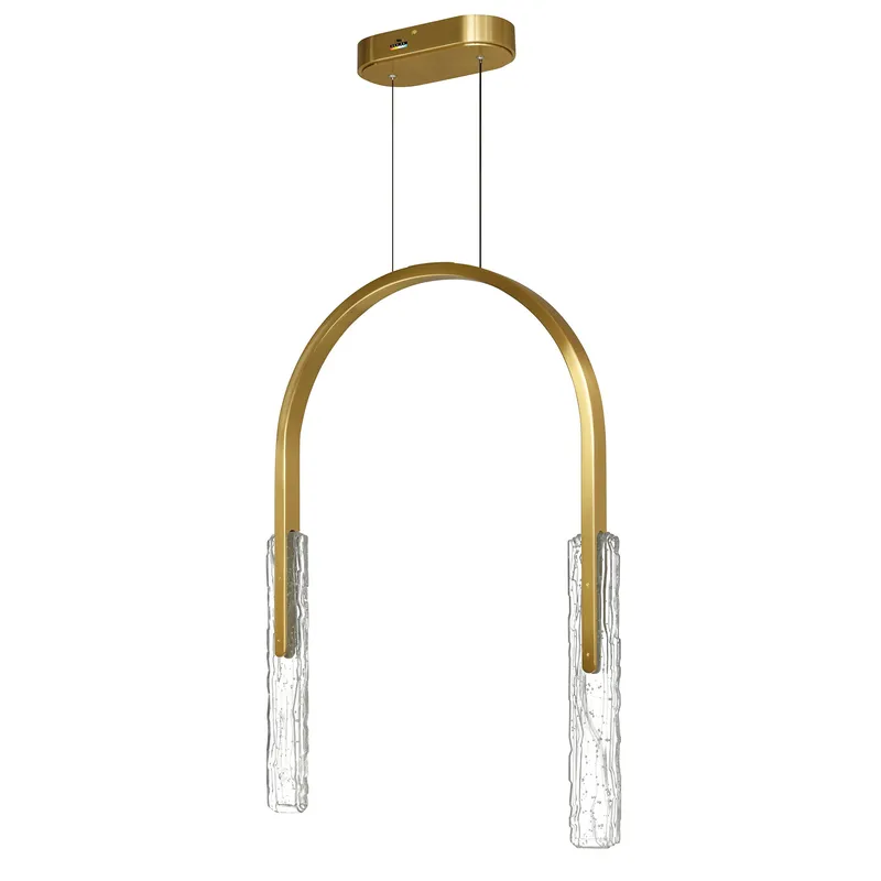 Curva Chandeliers Brass 22in LED Five Lights — Modern Lights LED Pendant Lights 16.0W 