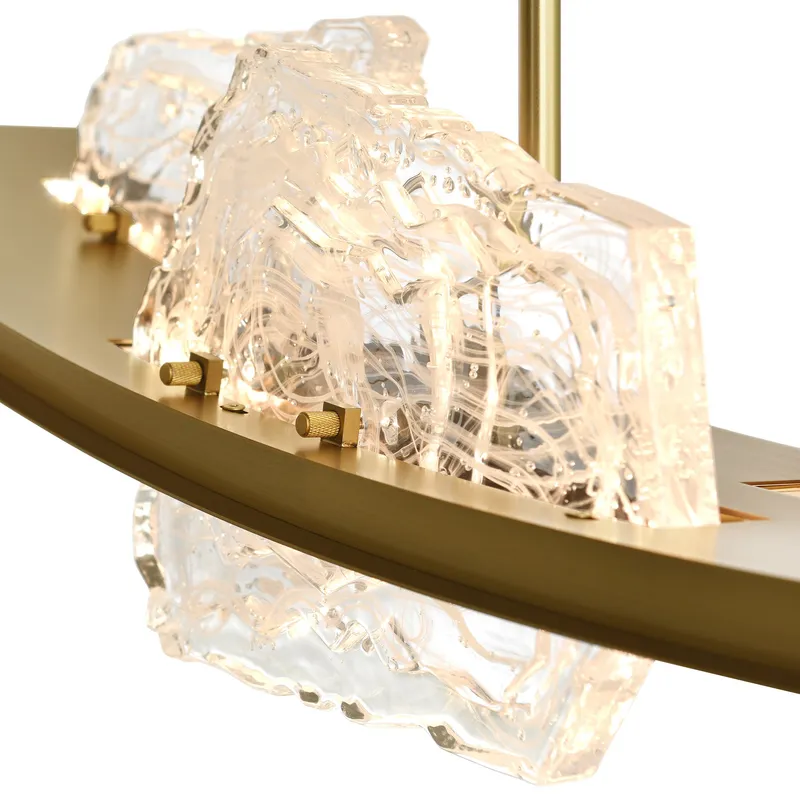 Arcus Chandeliers 7 Light Brass Handmade Glass — Modern Lights LED Pendant Lights 62.0W 