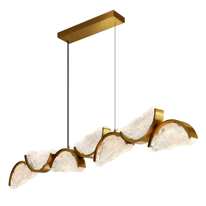 Moon Chandeliers 54in Brass Handcrafted Glass — Modern Lights LED Pendant Lights 36.0W 
