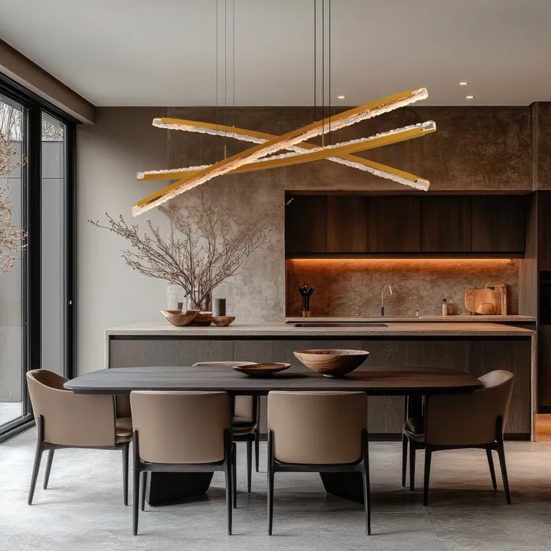 Saber Chandeliers Handcrafted Glass Brass LED — Modern Lights LED Pendant Lights 108.0W 