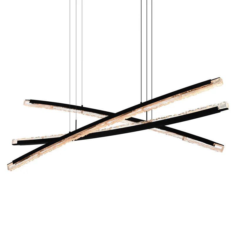 Saber Chandeliers Integrated LED Black Finish — Modern Lights LED Pendant Lights 108.0W 
