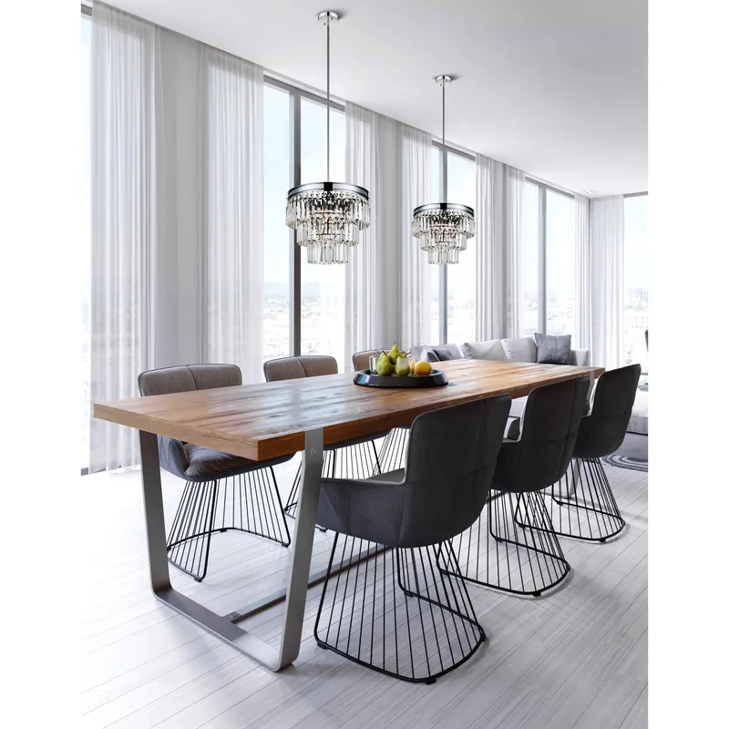 Weiss Chandeliers 5 Lights Chrome Crystal — Modern Lights LED Pendant Lights 60.0W 