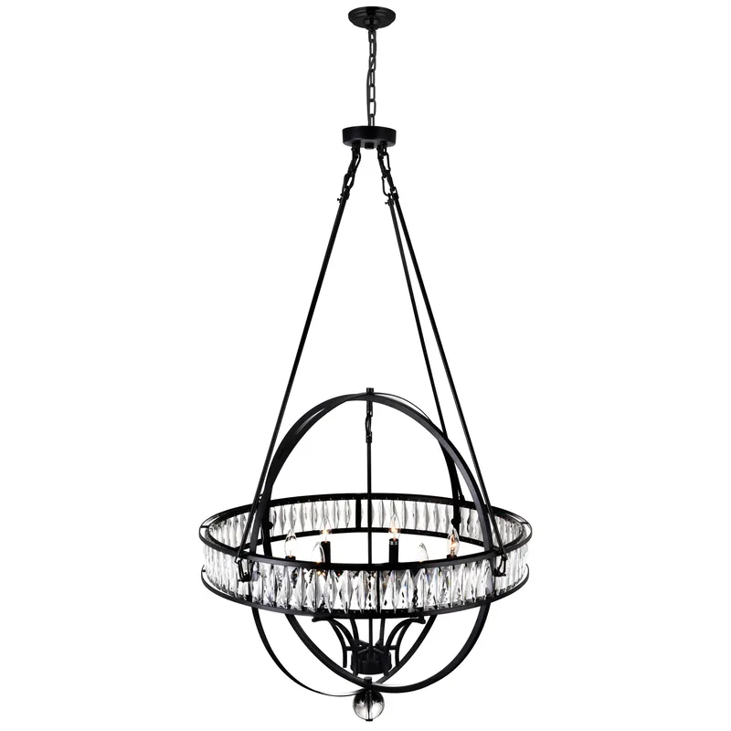Arkansas Chandeliers 6 Light Black Frame — Modern Lights LED Pendant Lights 60.0W 
