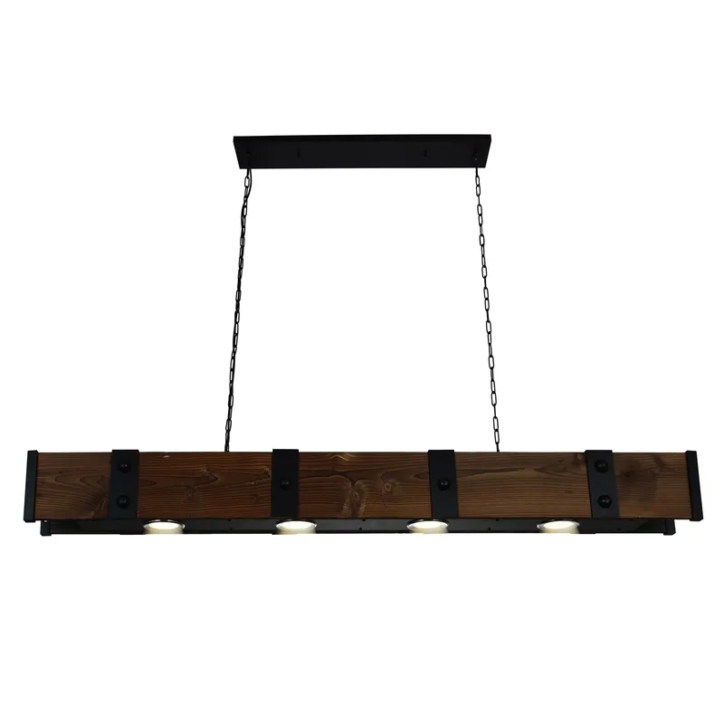 Pago Chandeliers Black Wood 4 Lights — Modern Lights LED Pendant Lights 7.0W 