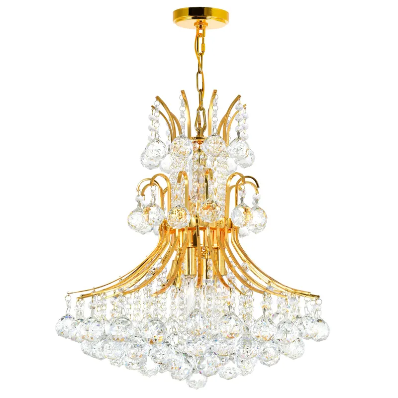 Princess Chandeliers 10 Light Gold Finish — Modern Lights LED Pendant Lights 60.0W 