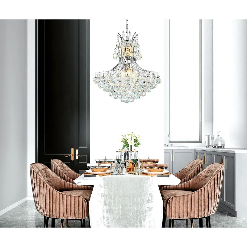 Princess Chandeliers 10 Lights Chrome — Modern Lights LED Pendant Lights 60.0W 