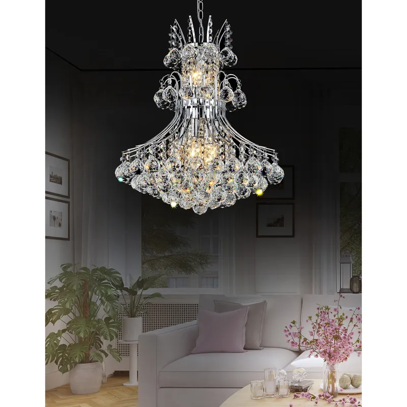Princess Chandeliers 8 Light Chrome Crystal — Modern Lights LED Pendant Lights 60.0W 