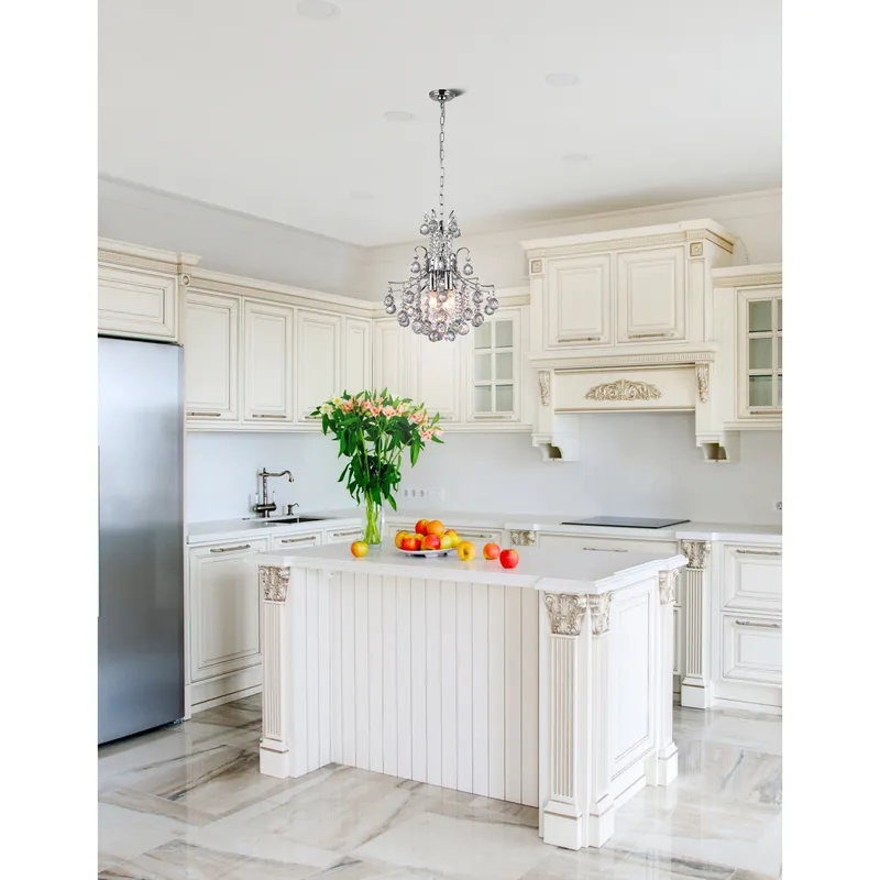 Princess Chandeliers 3 Light Chrome Crystal — Modern Lights LED Pendant Lights 60.0W 