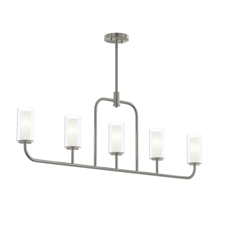 Mack Five-Light Linear Chandelier with Layered Glass Shades — Progress Lighting LED Linear Lights  