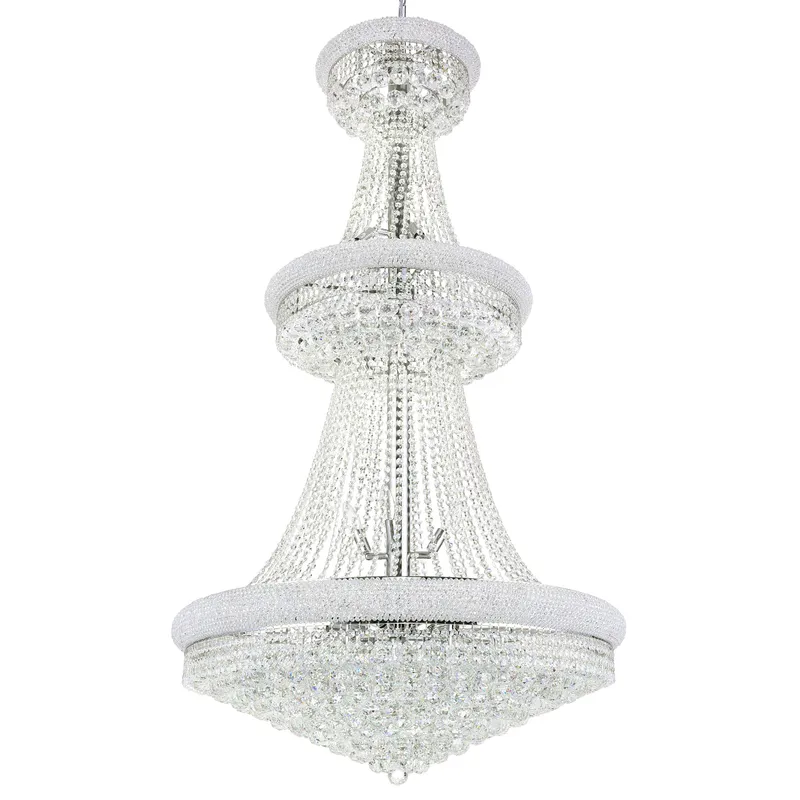 Empire Chandeliers 34 Light Chrome Crystal — Modern Lights LED Pendant Lights 60.0W 