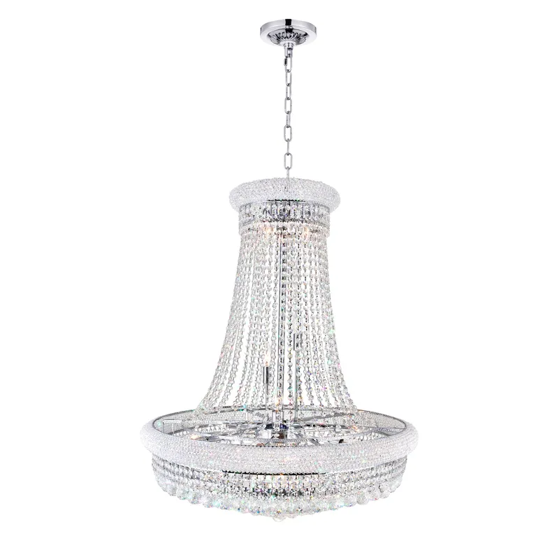 Empire Chandeliers 19 Light Chrome Crystal — Modern Lights LED Pendant Lights 60.0W 
