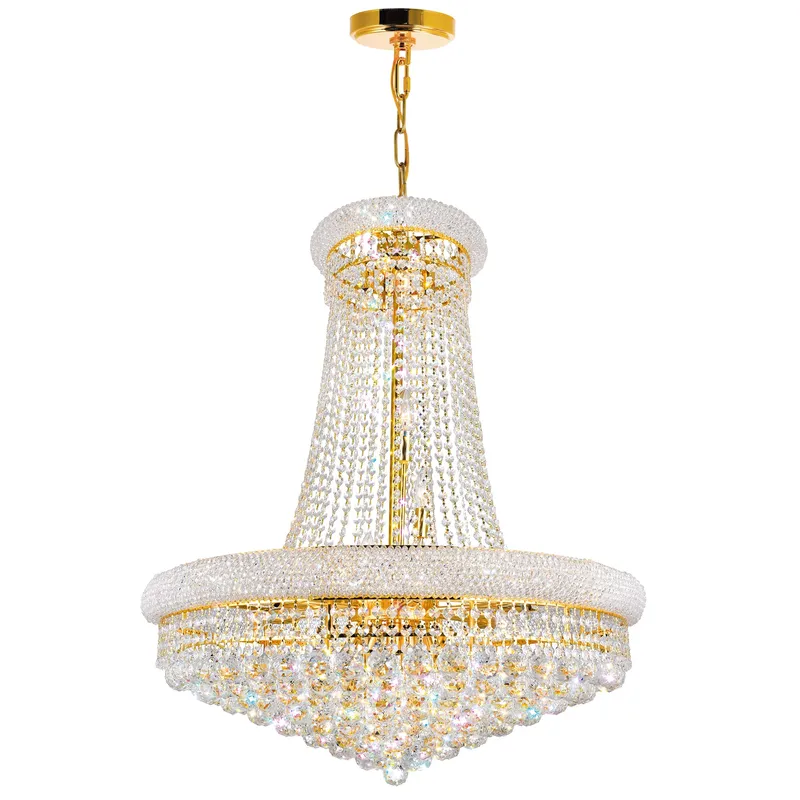 Empire Chandeliers 18 Lights Gold Crystal — Modern Lights LED Pendant Lights 60.0W 