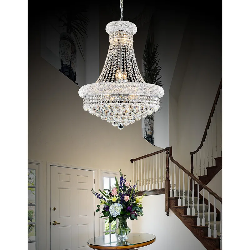 Empire Chandeliers 18 Light Chrome Crystal — Modern Lights LED Pendant Lights 60.0W 