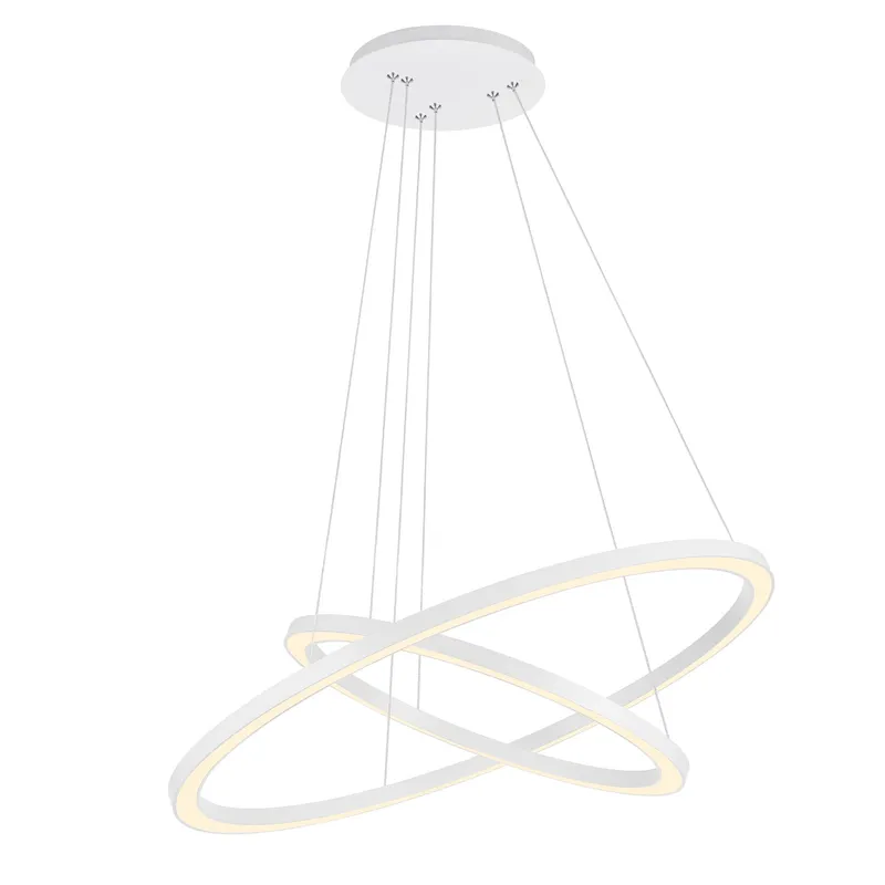 Chalice Chandeliers Two Ring White Finish — Modern Lights LED Pendant Lights 30.0W 