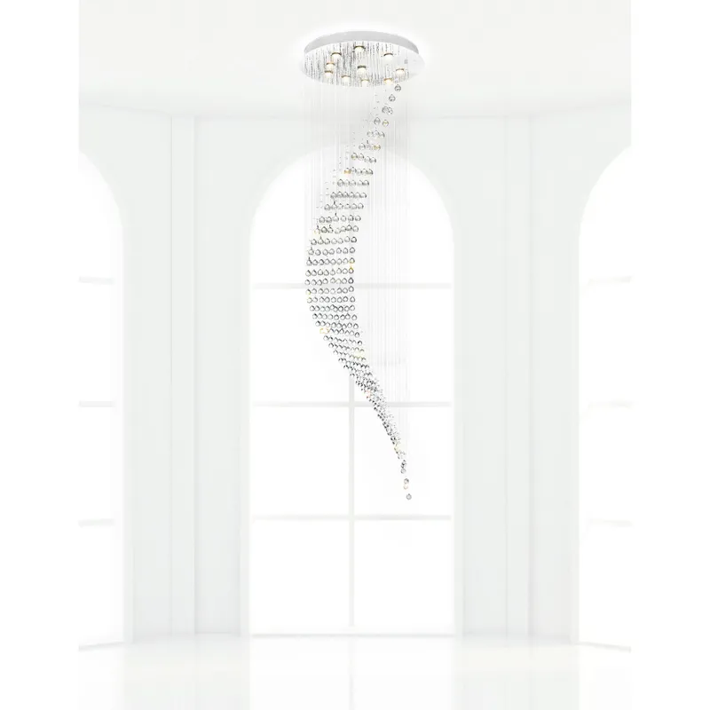 Ribbon Chandeliers 10 Light Chrome Finish — Modern Lights LED Pendant Lights 35.0W 