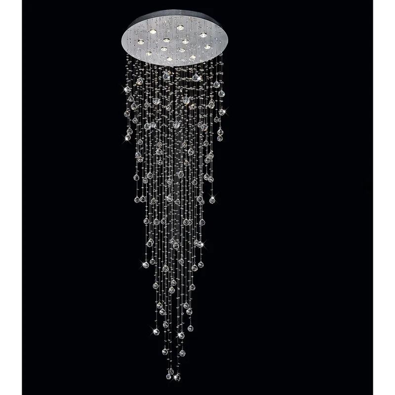 Rain Chandeliers 12 Light Chrome Finish — Modern Lights LED Pendant Lights 35.0W 