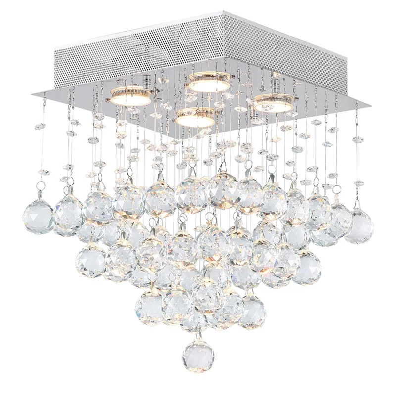 Rain Chandeliers 3 Lights Chrome Finish — Modern Lights LED Pendant Lights 35.0W 