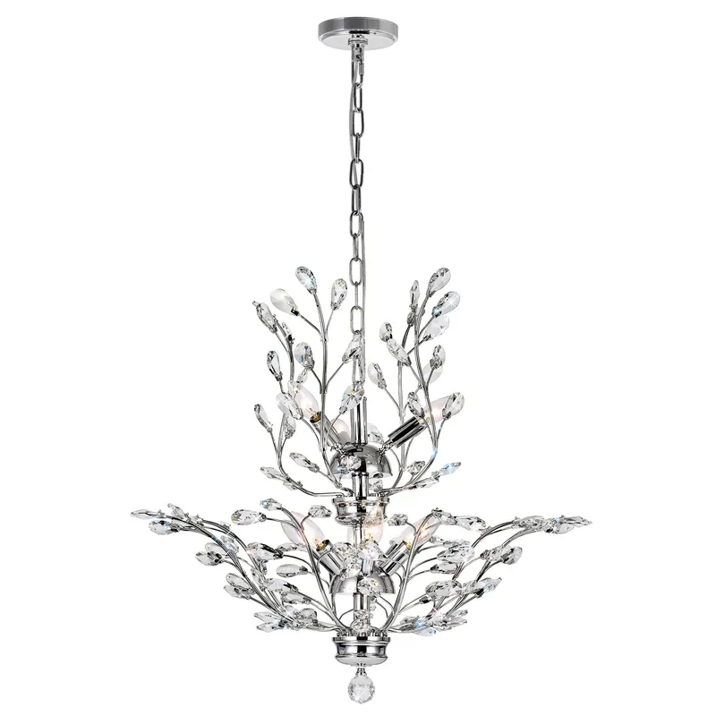 Ivy Chandeliers 9 Light Chrome Crystal — Modern Lights LED Pendant Lights 60.0W 