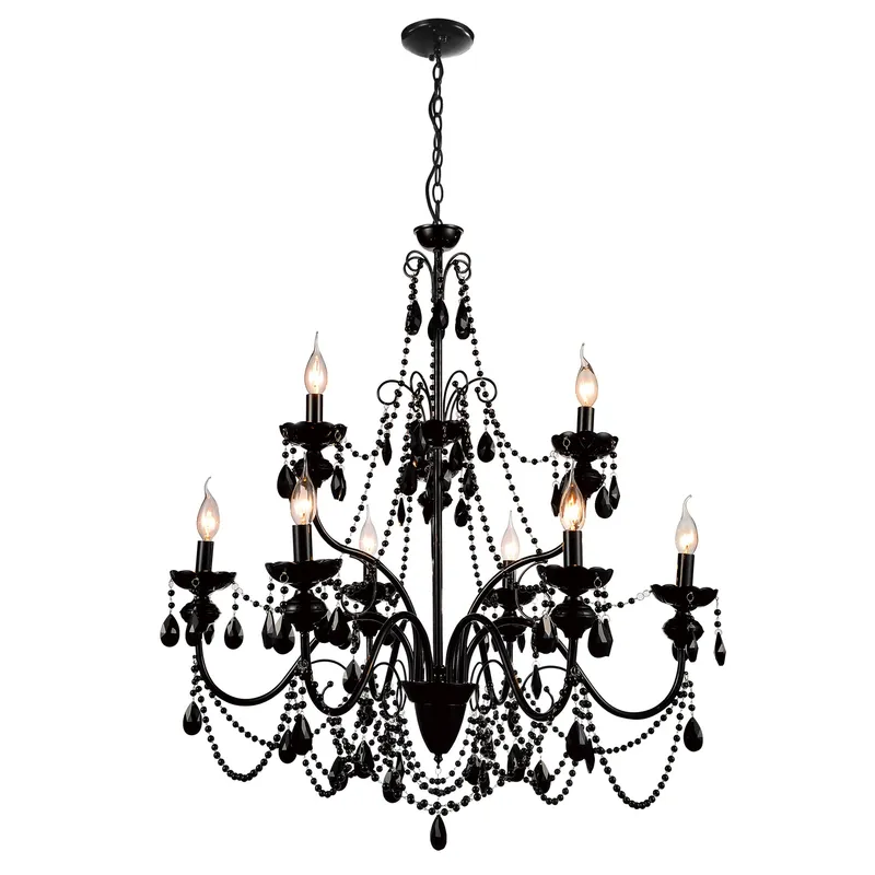 Keen Chandeliers 9 Light Black Finish — Modern Lights LED Pendant Lights 60.0W 