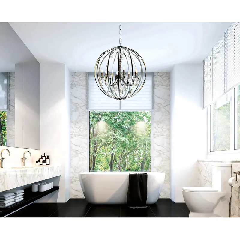 Abia Chandeliers Chrome 8 Lights — Modern Lights LED Pendant Lights 60.0W 