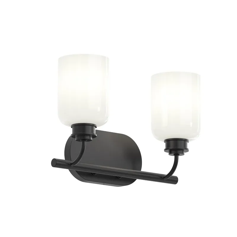 Reines Two-Light Bath Vanity with Opal Glass Shades — Progress Lighting LED Wall Lights  