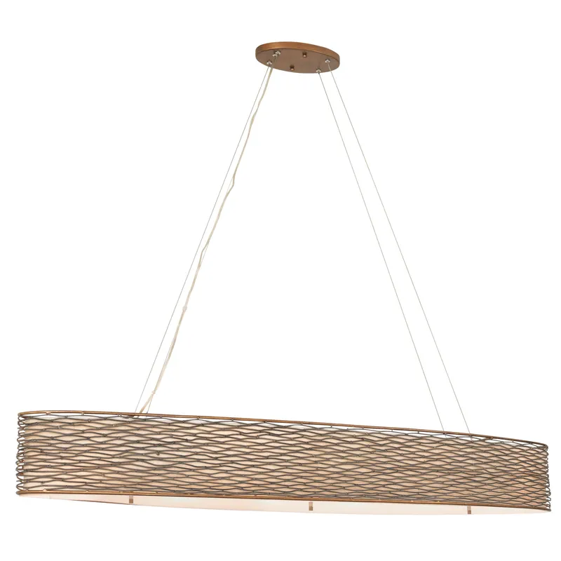 Flow 6 Light Oval Linear Pendant w/Fabric Shade — Modern Lights LED Linear Lights 360.0W 