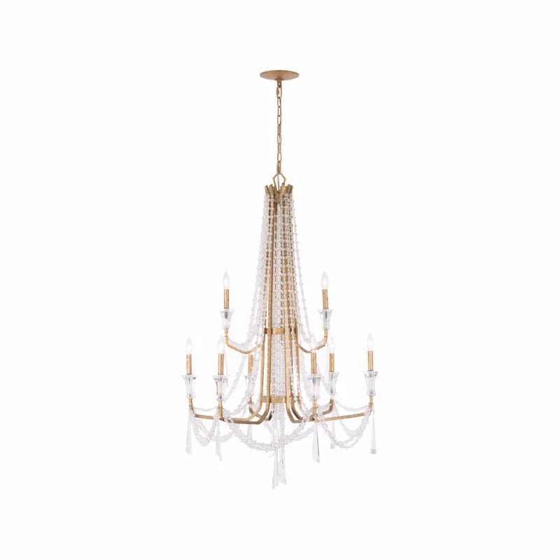 Barcelona 9 Light 2-Tier Crystal Chandelier — Modern Lights LED Pendant Lights 540.0W 