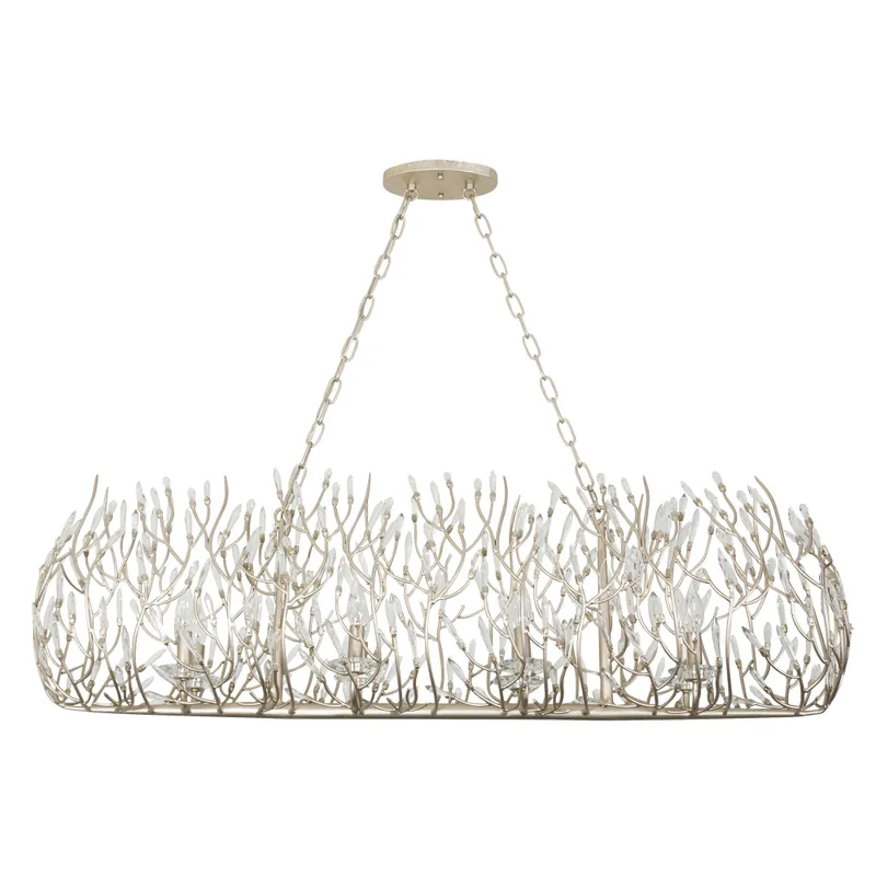 Bask 8 Light Crystal Linear Pendant — Modern Lights LED Linear Lights 480.0W 