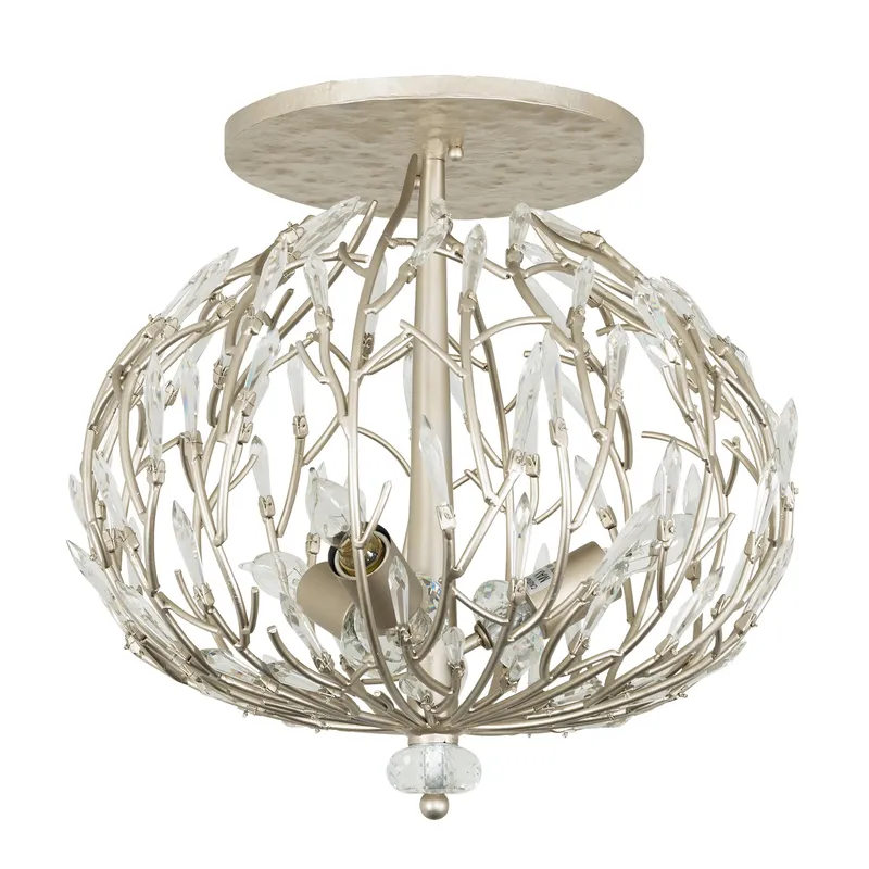 Bask 3 Light Crystal Semi-Flush — Modern Lights LED Ceiling Lights 300.0W 