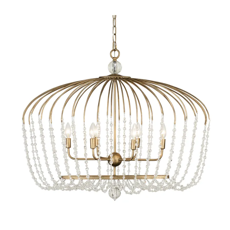 Voliere 6 Light Crystal Oval Pendant — Modern Lights LED Linear Lights 360.0W 