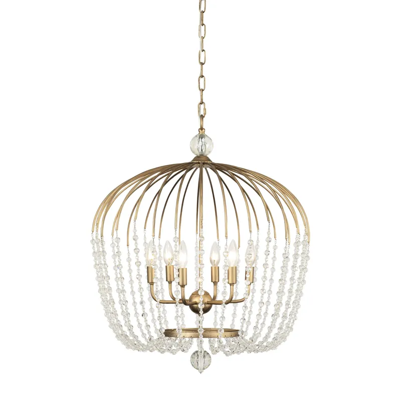 Voliere 6 Light Crystal Tall Pendant — Modern Lights LED Pendant Lights 360.0W 