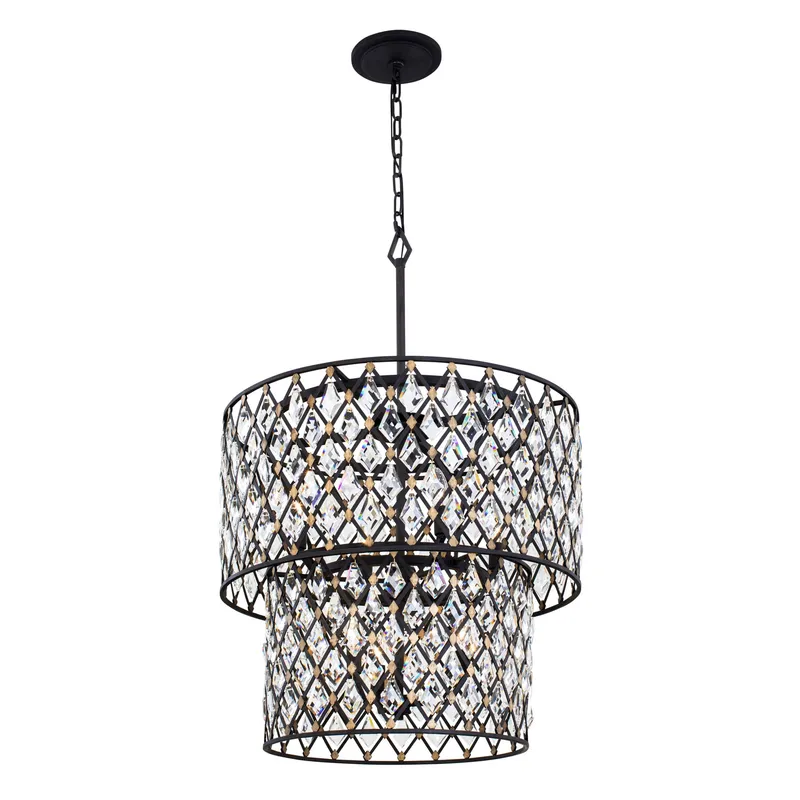Windsor 7 Light 2-Tier Crystal Chandelier — Modern Lights LED Pendant Lights 420.0W 