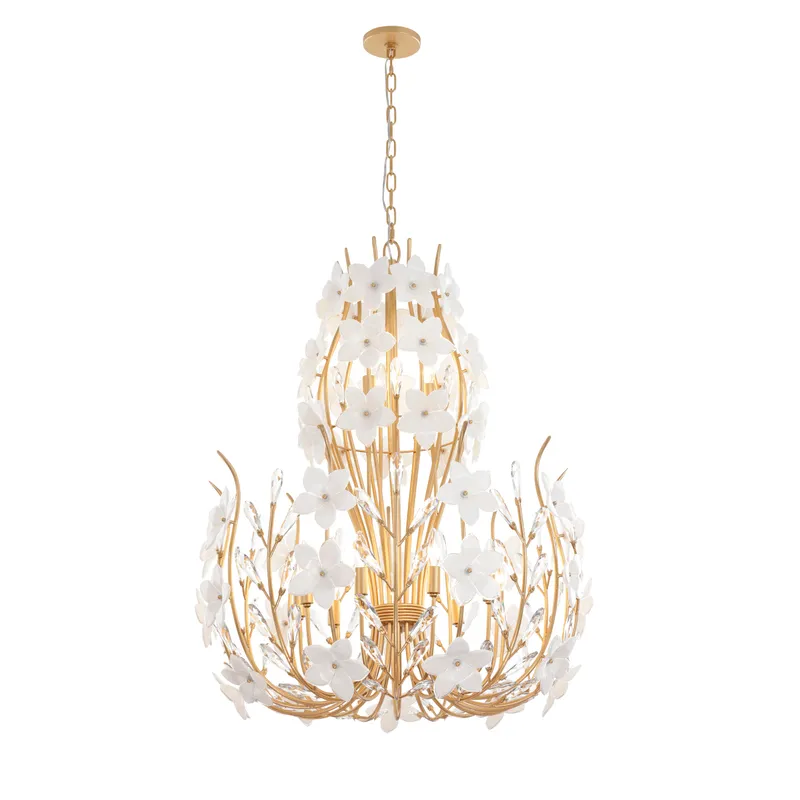 Petal Court 9+3 Light Chandelier — Modern Lights LED Pendant Lights 60.0W 