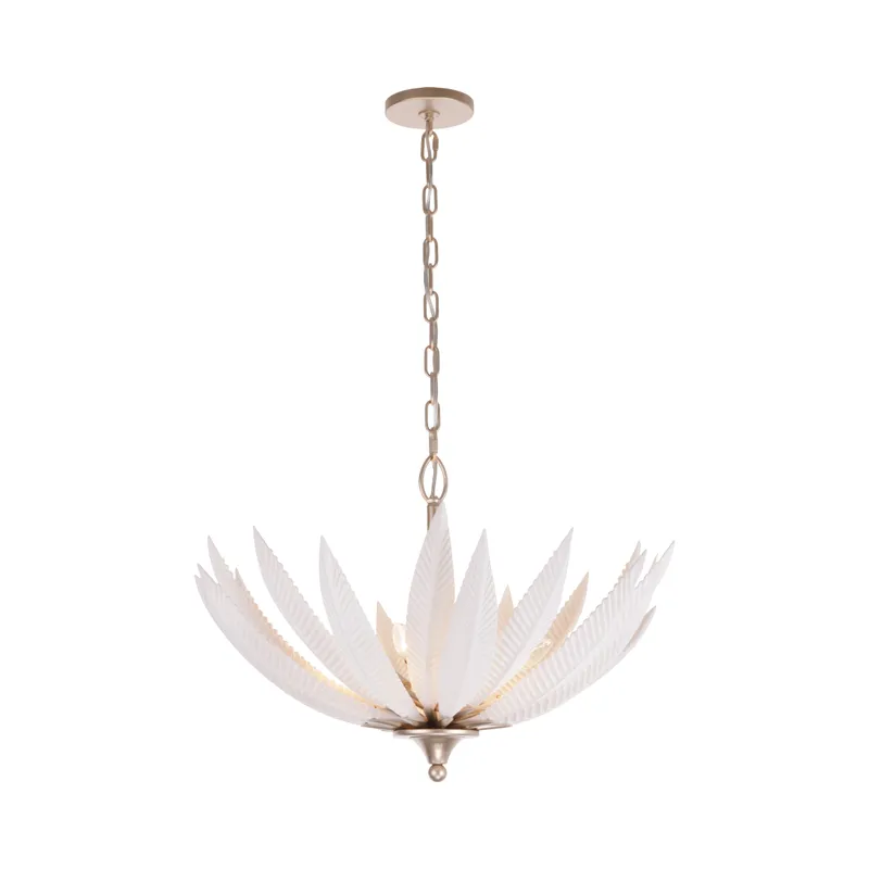 Zanara 6 Light Pendantwith 3D Printed Ceramic Leaves — Modern Lights LED Pendant Lights 30.0W 