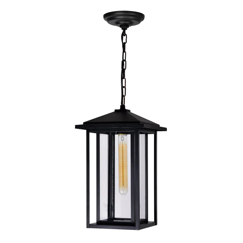 Crawford Outdoor Hanging Lights Black 1 Light — Modern Lights LED Pendant Lights 60.0W 