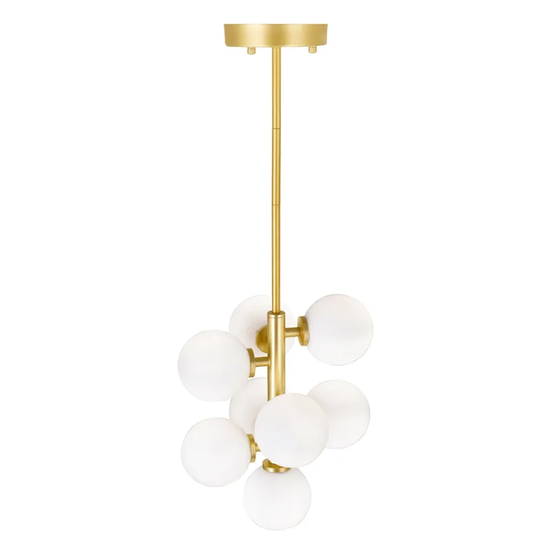 Arya Pendants Satin Gold 8 Lights — Modern Lights LED Pendant Lights 7.0W 