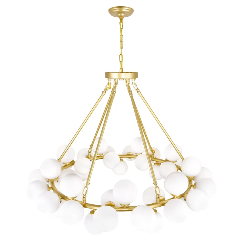Arya Chandeliers Satin Gold 45 Lights — Modern Lights LED Pendant Lights 7.0W 