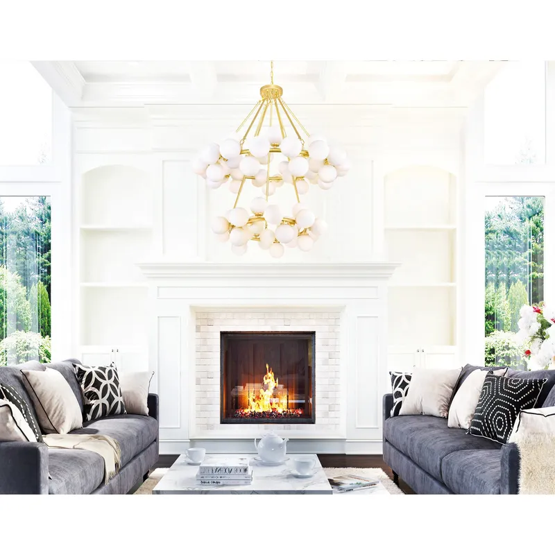 Arya Chandeliers 70 Light Satin Gold — Modern Lights LED Pendant Lights 7.0W 