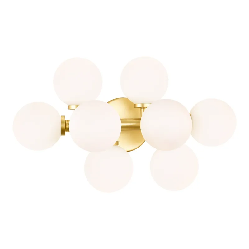 Arya Vanity Lights Satin Gold 8 Lights — Modern Lights LED Wall Lights 7.0W 