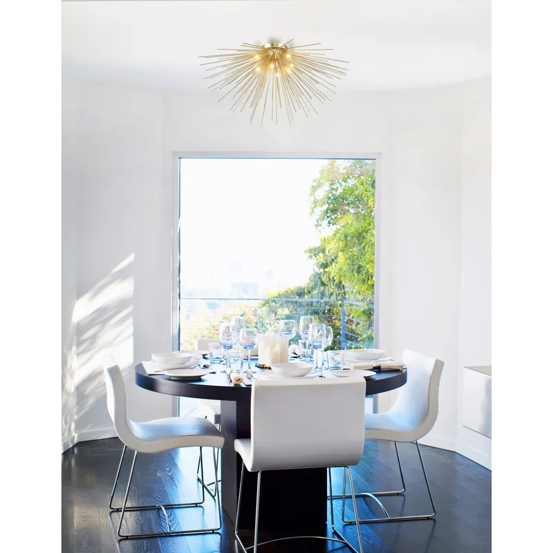 Savannah Flush Mounts Gold Leaf 8 Lights — Modern Lights LED Ceiling Lights 40.0W 