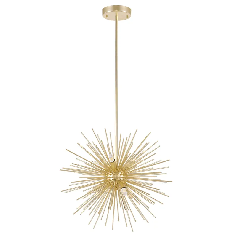Savannah Chandeliers 6 Light Gold Leaf Finish — Modern Lights LED Pendant Lights 40.0W 