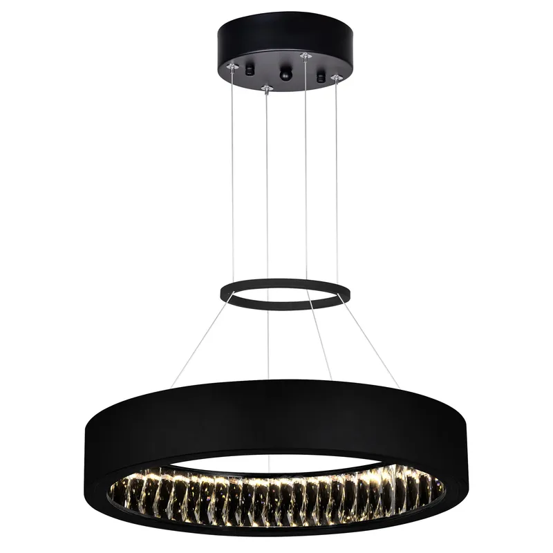 Rosalina Chandeliers 20in Matte Black LED — Modern Lights LED Pendant Lights 35.0W 