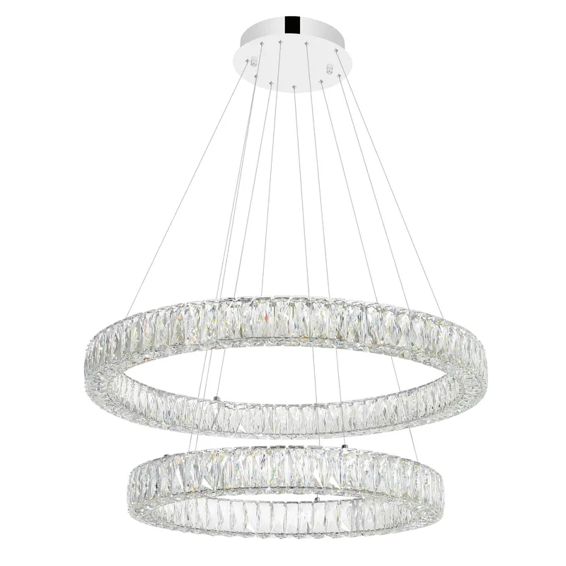 Madeline Chandeliers Two Ring LED Chrome — Modern Lights LED Pendant Lights 100.0W 