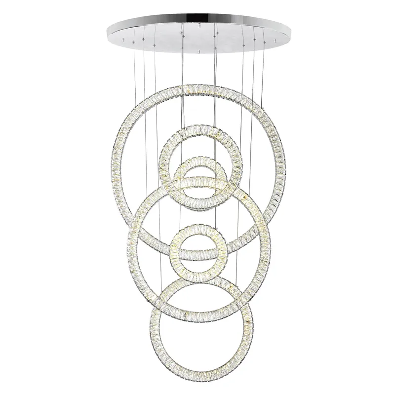 Celina Chandeliers 6 Ring Chrome LED — Modern Lights LED Pendant Lights 80.0W 