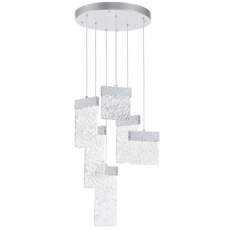 Carolina Chandeliers Six Light Pewter Finish — Modern Lights LED Pendant Lights 50.0W 