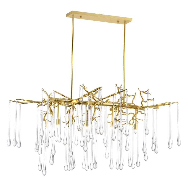 Anita Chandeliers 10 Light Gold Leaf Finish — Modern Lights LED Pendant Lights 40.0W 