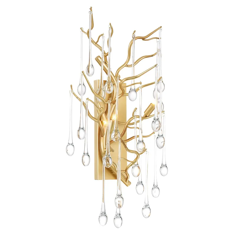 Anita Wall Lights 3 Gold Leaf Crystal — Modern Lights LED Wall Lights 40.0W 