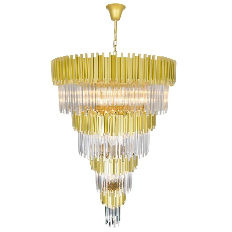 Deco Chandeliers 34 Light Medallion Gold Crystal — Modern Lights LED Pendant Lights 60.0W 