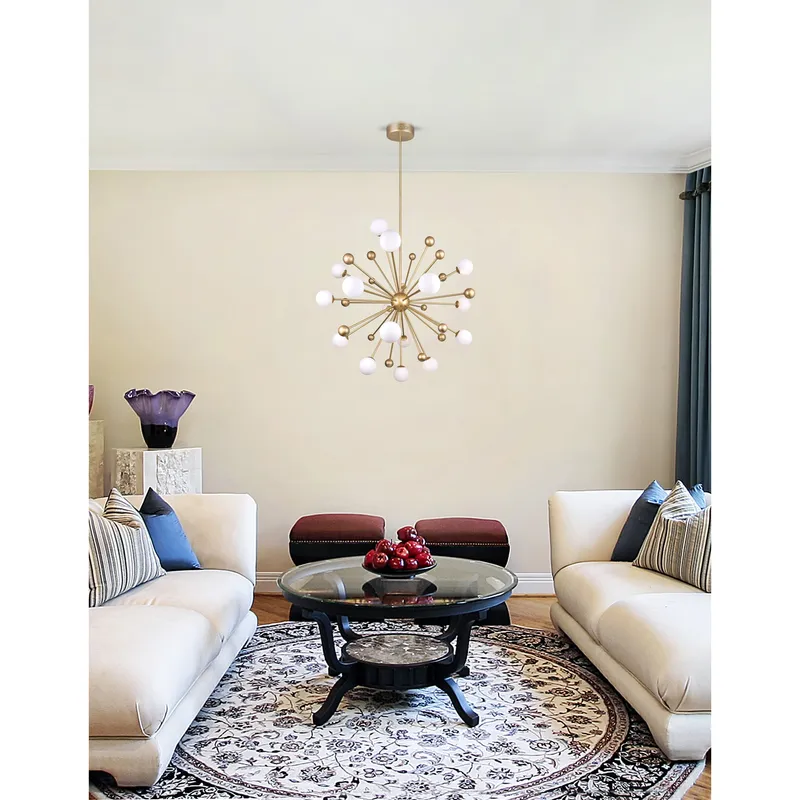 Element Chandeliers 17 Light Sun Gold Finish — Modern Lights LED Pendant Lights 7.0W 